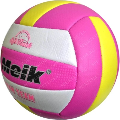 Мяч волейбольный "Meik-VM2805" (розовый) пляжный, PU 2.7, 280 гр, машинная сшивка C28678-1